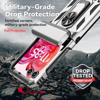 For Motorola razr 50 Sliding Camshield Holder Phone Case(Silver) by buy2fix