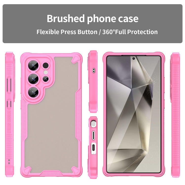 For Samsung Galaxy S25 Ultra 5G Armor Glaze PC Hybrid TPU Phone Case(Pink) by buy2fix
