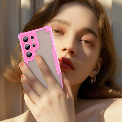 For Samsung Galaxy S25 Ultra 5G Armor Glaze PC Hybrid TPU Phone Case(Pink) by buy2fix