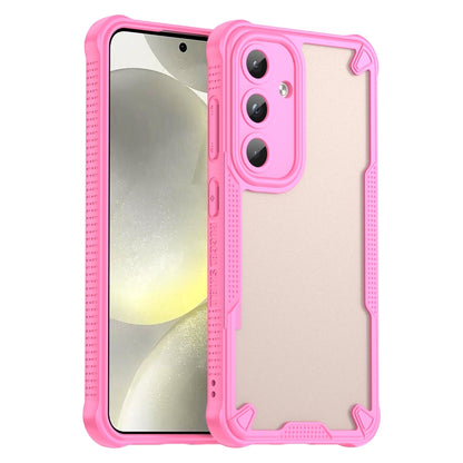 For Samsung Galaxy S25 5G Armor Glaze PC Hybrid TPU Phone Case(Pink) by buy2fix