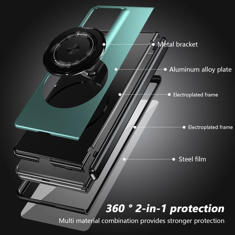 For Honor Magic V2 RSR Porsche Design Gold Medal Rotating Folding Series Ring Holder Phone Case(Royal Blue) - Honor Cases by buy2fix | Online Shopping UK | buy2fix