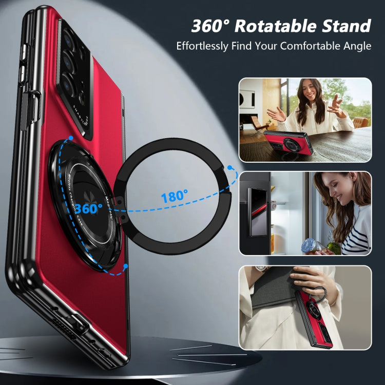 For Honor Magic V2 RSR Porsche Design Gold Medal Rotating Folding Series Ring Holder Phone Case(Red) - Honor Cases by buy2fix | Online Shopping UK | buy2fix