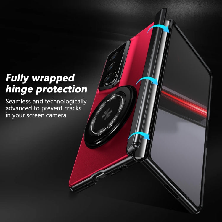 For Honor Magic V2 RSR Porsche Design Gold Medal Rotating Folding Series Ring Holder Phone Case(Red) - Honor Cases by buy2fix | Online Shopping UK | buy2fix