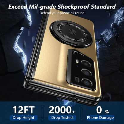 For Honor Magic V2 RSR Porsche Design Gold Medal Rotating Folding Series Ring Holder Phone Case(Gold) - Honor Cases by buy2fix | Online Shopping UK | buy2fix