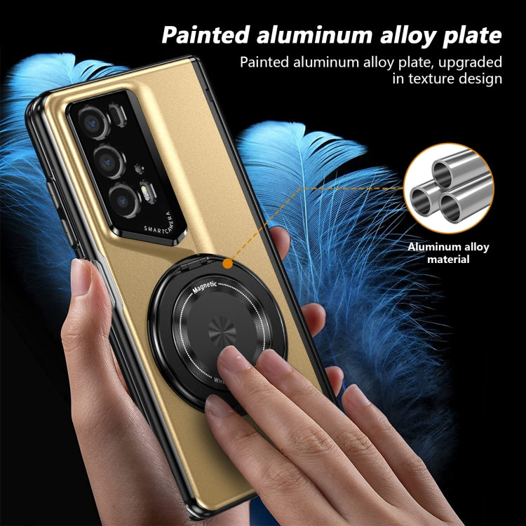 For Honor Magic V2 RSR Porsche Design Gold Medal Rotating Folding Series Ring Holder Phone Case(Gold) - Honor Cases by buy2fix | Online Shopping UK | buy2fix