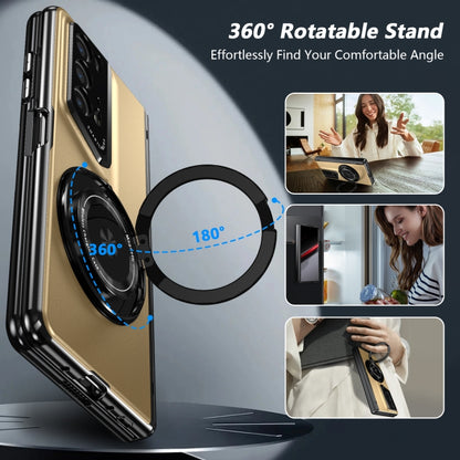 For Honor Magic V2 RSR Porsche Design Gold Medal Rotating Folding Series Ring Holder Phone Case(Gold) - Honor Cases by buy2fix | Online Shopping UK | buy2fix