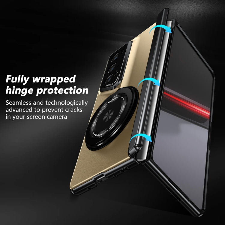 For Honor Magic V2 RSR Porsche Design Gold Medal Rotating Folding Series Ring Holder Phone Case(Gold) - Honor Cases by buy2fix | Online Shopping UK | buy2fix