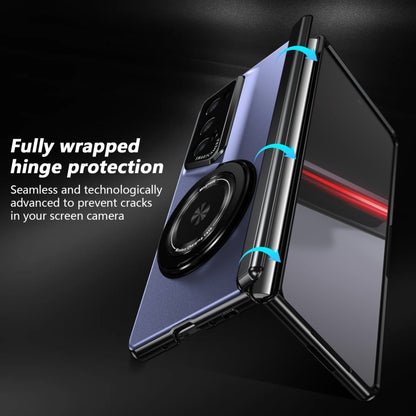 For Honor Magic V2 RSR Porsche Design Gold Medal Rotating Folding Series Ring Holder Phone Case(Blue) - Honor Cases by buy2fix | Online Shopping UK | buy2fix