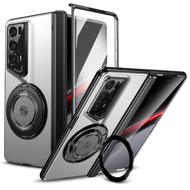 For Honor Magic V2 RSR Porsche Design Gold Medal Rotating Folding Series Ring Holder Phone Case(Silver) - Honor Cases by buy2fix | Online Shopping UK | buy2fix