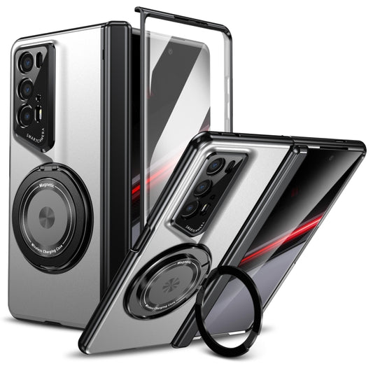 For Honor Magic V2 RSR Porsche Design Gold Medal Rotating Folding Series Ring Holder Phone Case(Silver) - Honor Cases by buy2fix | Online Shopping UK | buy2fix