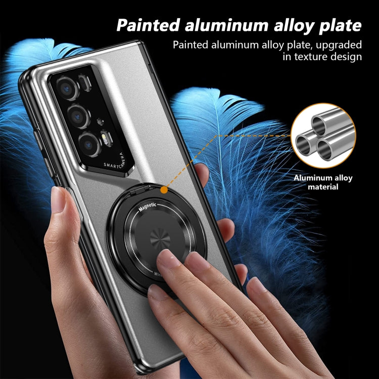 For Honor Magic V2 RSR Porsche Design Gold Medal Rotating Folding Series Ring Holder Phone Case(Silver) - Honor Cases by buy2fix | Online Shopping UK | buy2fix