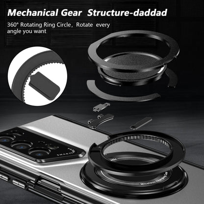 For Honor Magic V2 RSR Porsche Design Gold Medal Rotating Folding Series Ring Holder Phone Case(Silver) - Honor Cases by buy2fix | Online Shopping UK | buy2fix