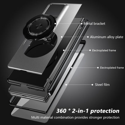 For Honor Magic V2 RSR Porsche Design Gold Medal Rotating Folding Series Ring Holder Phone Case(Silver) - Honor Cases by buy2fix | Online Shopping UK | buy2fix