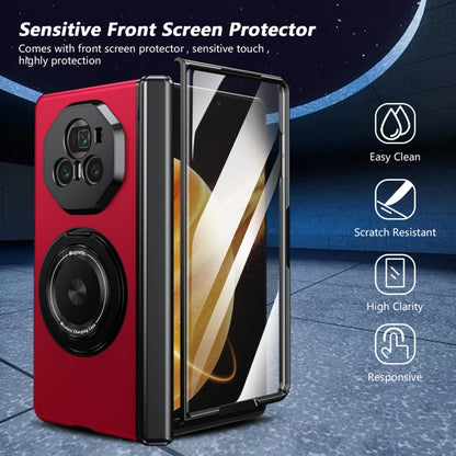 For Honor Magic V3 Gold Medal Rotating Folding Series Ring Holder Phone Case(Red) - Honor Cases by buy2fix | Online Shopping UK | buy2fix