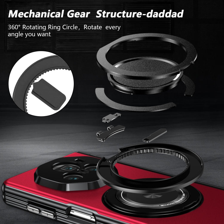 For Honor Magic V3 Gold Medal Rotating Folding Series Ring Holder Phone Case(Red) - Honor Cases by buy2fix | Online Shopping UK | buy2fix