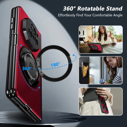 For Honor Magic V3 Gold Medal Rotating Folding Series Ring Holder Phone Case(Red) - Honor Cases by buy2fix | Online Shopping UK | buy2fix