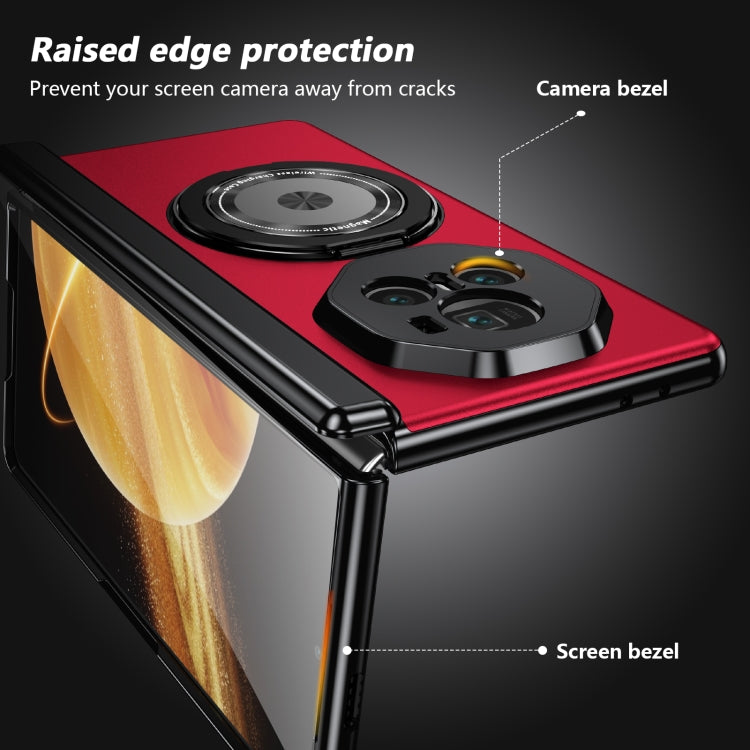 For Honor Magic V3 Gold Medal Rotating Folding Series Ring Holder Phone Case(Red) - Honor Cases by buy2fix | Online Shopping UK | buy2fix