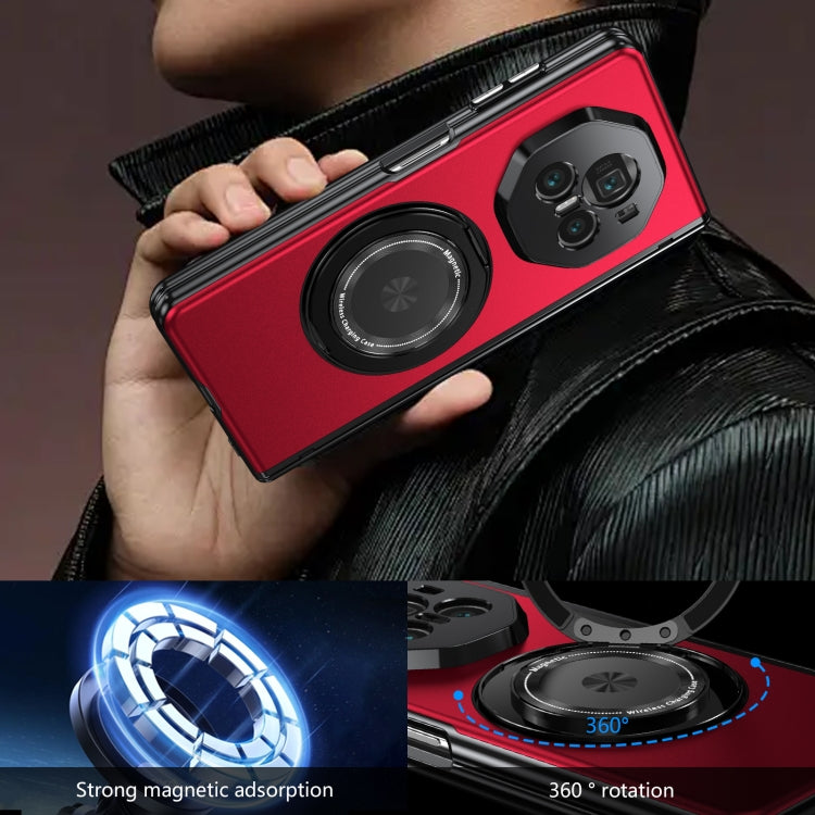 For Honor Magic V3 Gold Medal Rotating Folding Series Ring Holder Phone Case(Red) - Honor Cases by buy2fix | Online Shopping UK | buy2fix