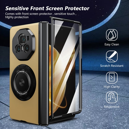 For Honor Magic V3 Gold Medal Rotating Folding Series Ring Holder Phone Case(Gold) - Honor Cases by buy2fix | Online Shopping UK | buy2fix