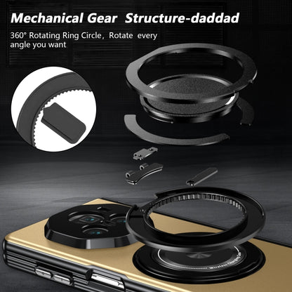 For Honor Magic V3 Gold Medal Rotating Folding Series Ring Holder Phone Case(Gold) - Honor Cases by buy2fix | Online Shopping UK | buy2fix