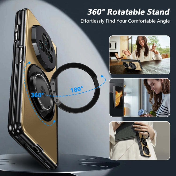For Honor Magic V3 Gold Medal Rotating Folding Series Ring Holder Phone Case(Gold) - Honor Cases by buy2fix | Online Shopping UK | buy2fix