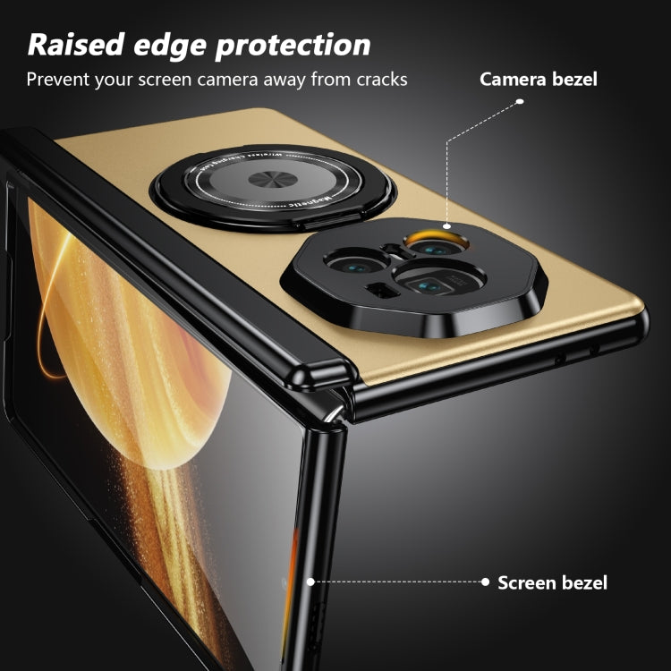 For Honor Magic V3 Gold Medal Rotating Folding Series Ring Holder Phone Case(Gold) - Honor Cases by buy2fix | Online Shopping UK | buy2fix