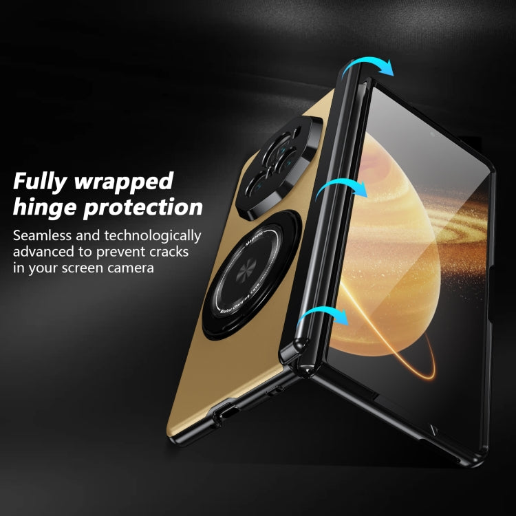 For Honor Magic V3 Gold Medal Rotating Folding Series Ring Holder Phone Case(Gold) - Honor Cases by buy2fix | Online Shopping UK | buy2fix