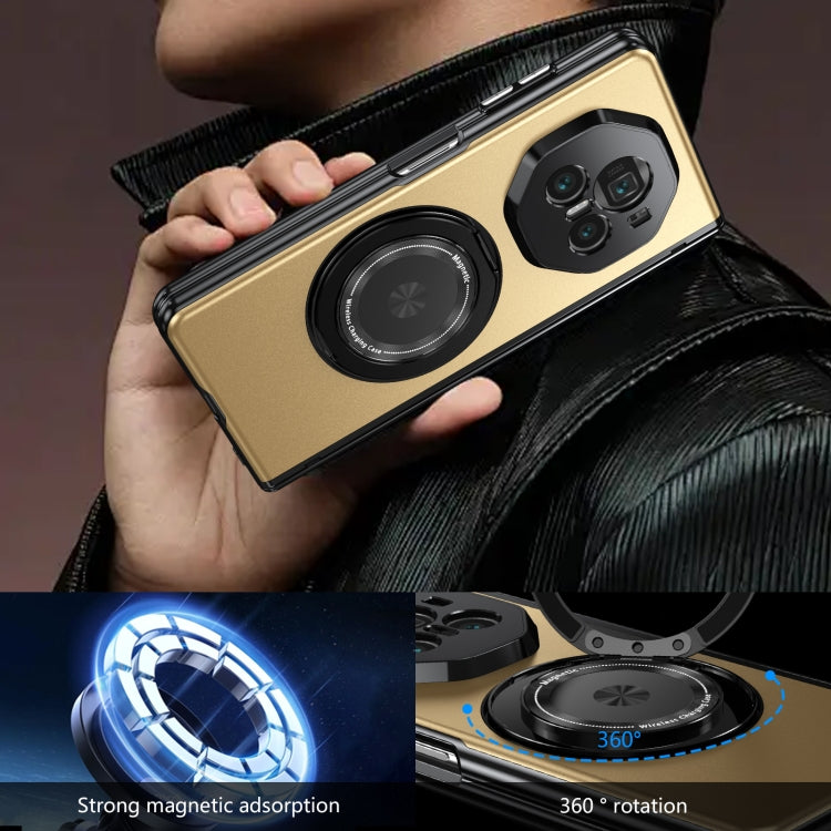 For Honor Magic V3 Gold Medal Rotating Folding Series Ring Holder Phone Case(Gold) - Honor Cases by buy2fix | Online Shopping UK | buy2fix