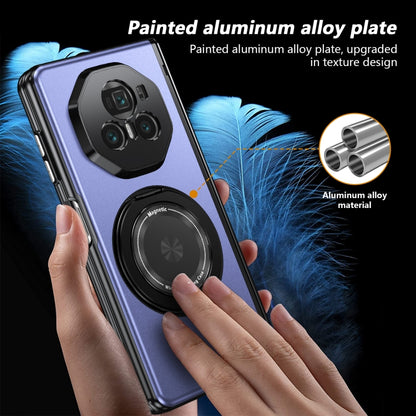 For Honor Magic V3 Gold Medal Rotating Folding Series Ring Holder Phone Case(Blue) - Honor Cases by buy2fix | Online Shopping UK | buy2fix