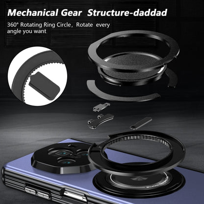 For Honor Magic V3 Gold Medal Rotating Folding Series Ring Holder Phone Case(Blue) - Honor Cases by buy2fix | Online Shopping UK | buy2fix