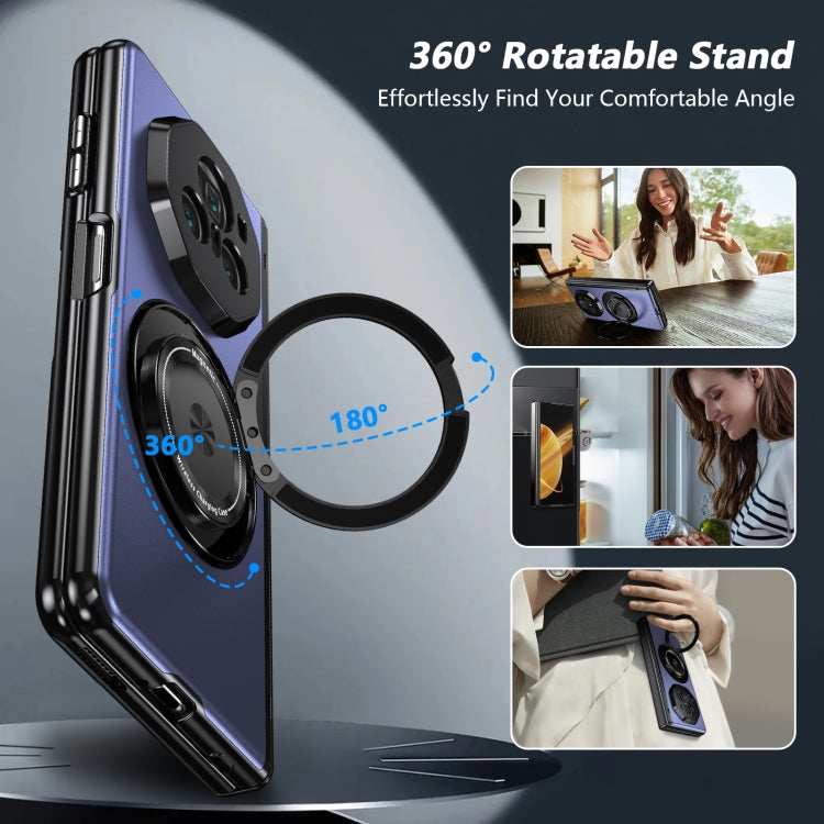 For Honor Magic V3 Gold Medal Rotating Folding Series Ring Holder Phone Case(Blue) - Honor Cases by buy2fix | Online Shopping UK | buy2fix