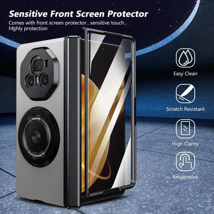 For Honor Magic V3 Gold Medal Rotating Folding Series Ring Holder Phone Case(Silver) - Honor Cases by buy2fix | Online Shopping UK | buy2fix