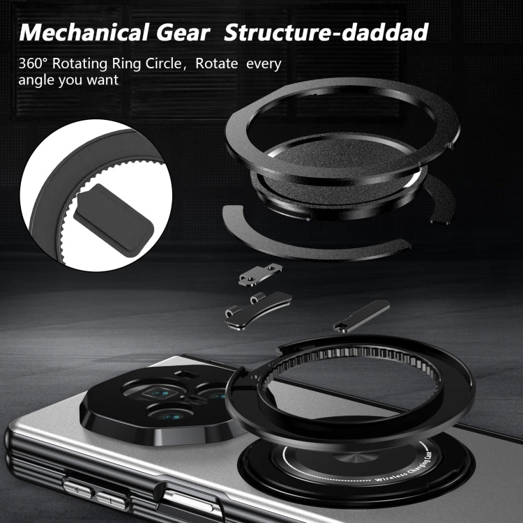 For Honor Magic V3 Gold Medal Rotating Folding Series Ring Holder Phone Case(Silver) - Honor Cases by buy2fix | Online Shopping UK | buy2fix