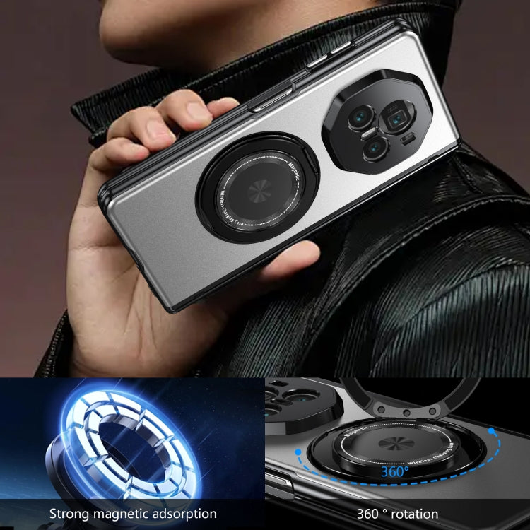 For Honor Magic V3 Gold Medal Rotating Folding Series Ring Holder Phone Case(Silver) - Honor Cases by buy2fix | Online Shopping UK | buy2fix