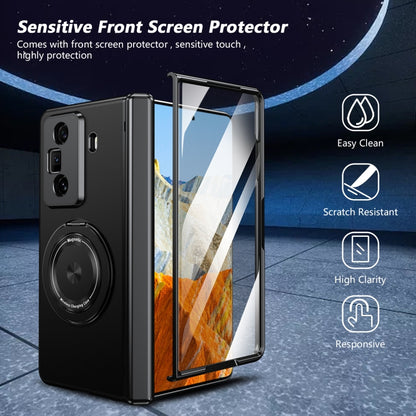 For Honor Magic Vs3 Gold Medal Rotating Folding Series Ring Holder Phone Case(Black) - Honor Cases by buy2fix | Online Shopping UK | buy2fix