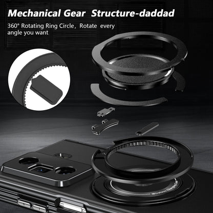 For Honor Magic Vs3 Gold Medal Rotating Folding Series Ring Holder Phone Case(Black) - Honor Cases by buy2fix | Online Shopping UK | buy2fix