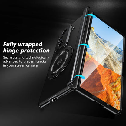 For Honor Magic Vs3 Gold Medal Rotating Folding Series Ring Holder Phone Case(Black) - Honor Cases by buy2fix | Online Shopping UK | buy2fix