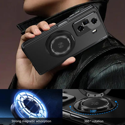 For Honor Magic Vs3 Gold Medal Rotating Folding Series Ring Holder Phone Case(Black) - Honor Cases by buy2fix | Online Shopping UK | buy2fix