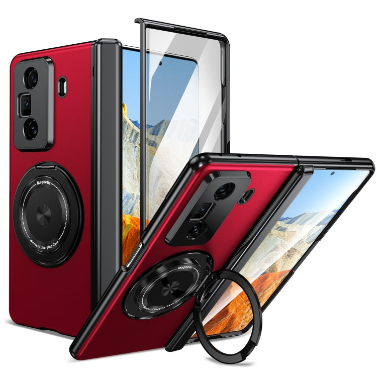 For Honor Magic Vs3 Gold Medal Rotating Folding Series Ring Holder Phone Case(Red) - Honor Cases by buy2fix | Online Shopping UK | buy2fix