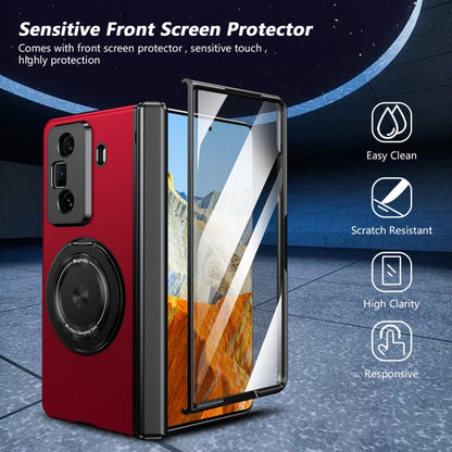 For Honor Magic Vs3 Gold Medal Rotating Folding Series Ring Holder Phone Case(Red) - Honor Cases by buy2fix | Online Shopping UK | buy2fix