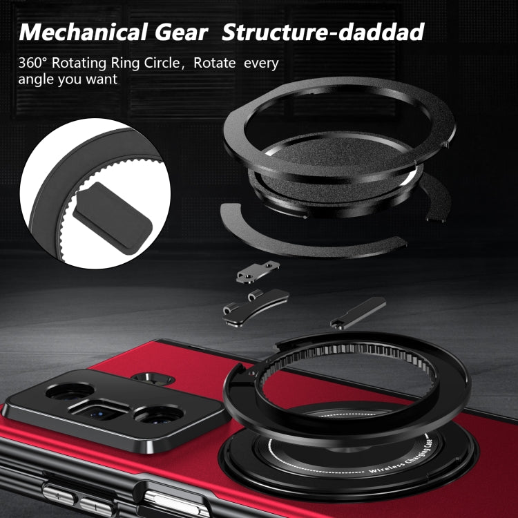 For Honor Magic Vs3 Gold Medal Rotating Folding Series Ring Holder Phone Case(Red) - Honor Cases by buy2fix | Online Shopping UK | buy2fix