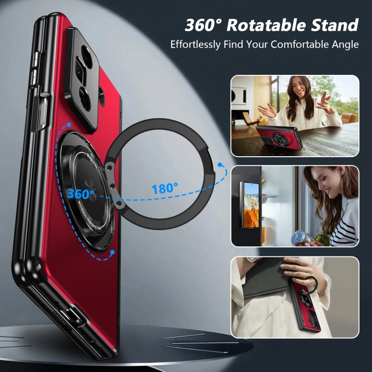 For Honor Magic Vs3 Gold Medal Rotating Folding Series Ring Holder Phone Case(Red) - Honor Cases by buy2fix | Online Shopping UK | buy2fix