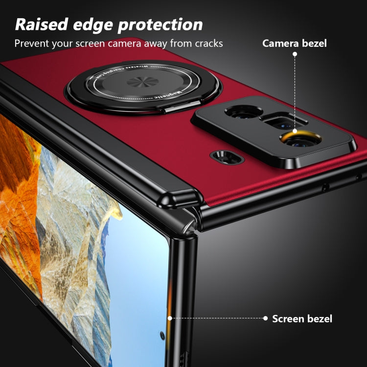 For Honor Magic Vs3 Gold Medal Rotating Folding Series Ring Holder Phone Case(Red) - Honor Cases by buy2fix | Online Shopping UK | buy2fix