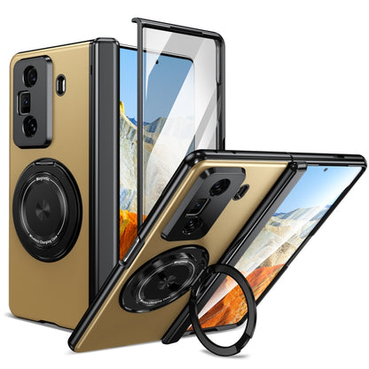 For Honor Magic Vs3 Gold Medal Rotating Folding Series Ring Holder Phone Case(Gold) - Honor Cases by buy2fix | Online Shopping UK | buy2fix