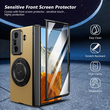 For Honor Magic Vs3 Gold Medal Rotating Folding Series Ring Holder Phone Case(Gold) - Honor Cases by buy2fix | Online Shopping UK | buy2fix