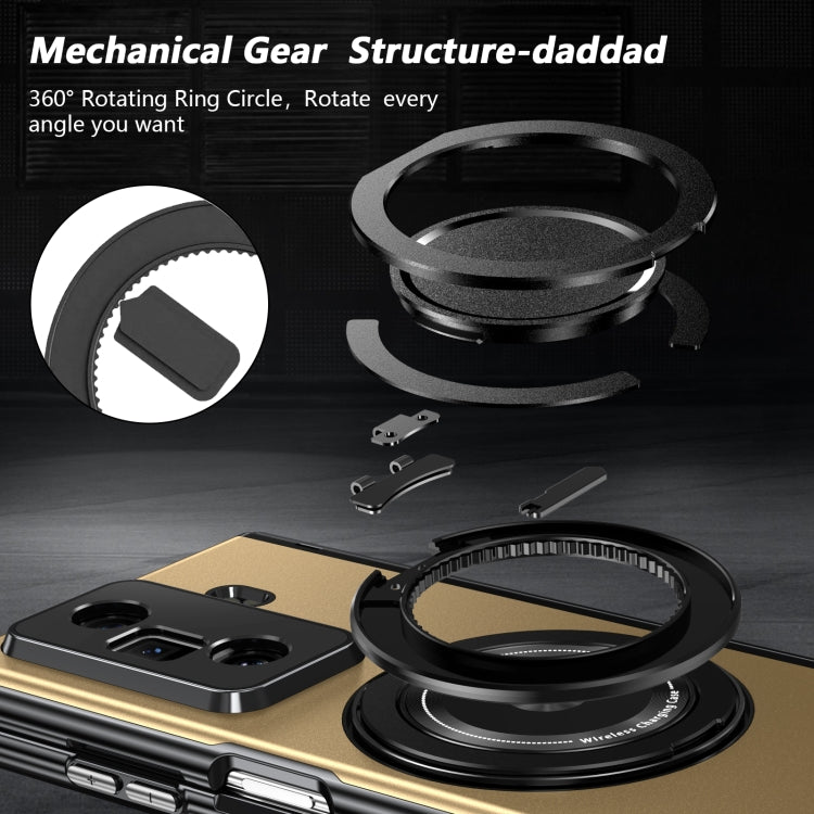 For Honor Magic Vs3 Gold Medal Rotating Folding Series Ring Holder Phone Case(Gold) - Honor Cases by buy2fix | Online Shopping UK | buy2fix