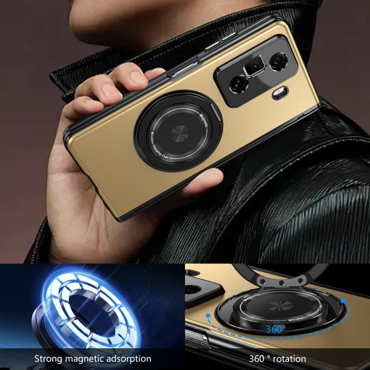 For Honor Magic Vs3 Gold Medal Rotating Folding Series Ring Holder Phone Case(Gold) - Honor Cases by buy2fix | Online Shopping UK | buy2fix