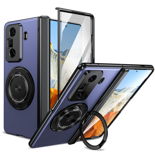 For Honor Magic Vs3 Gold Medal Rotating Folding Series Ring Holder Phone Case(Blue) - Honor Cases by buy2fix | Online Shopping UK | buy2fix