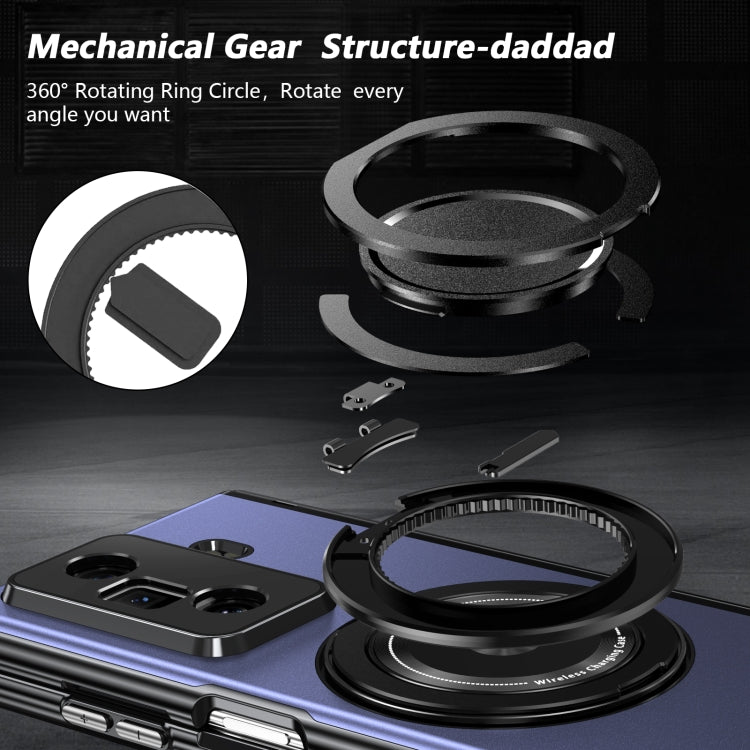 For Honor Magic Vs3 Gold Medal Rotating Folding Series Ring Holder Phone Case(Blue) - Honor Cases by buy2fix | Online Shopping UK | buy2fix