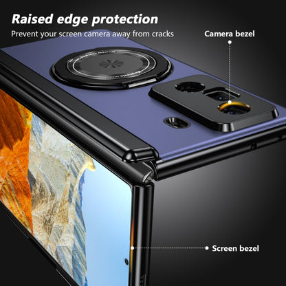 For Honor Magic Vs3 Gold Medal Rotating Folding Series Ring Holder Phone Case(Blue) - Honor Cases by buy2fix | Online Shopping UK | buy2fix